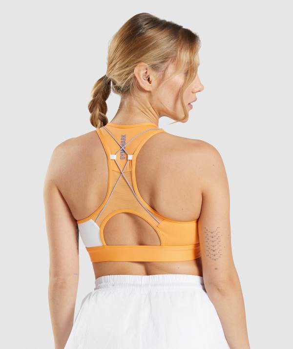Damske Športové Podprsenky Gymshark Pulse Marhule Biele Oranžové | HR3678592